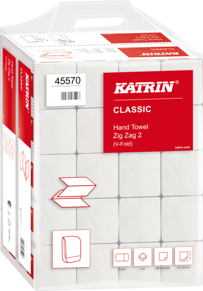 Katrin 2Ply Zig Zag H/T  20 Sleeves x 200 Sheets