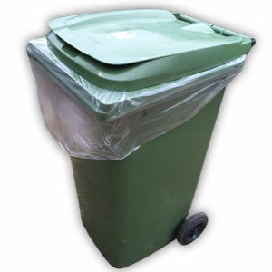 Clear L/D Wheelie Bin liners 270L 760/1140x1370mm / 100